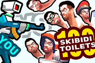image bg You vs 100 Skibidi Toilets