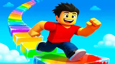 Obby Rainbow Tower Game Thumbnail Obby Rainbow Tower – Free Climb Game Online at Freezenova-games.com
